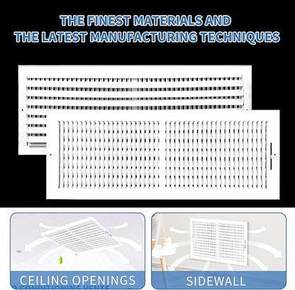 24x8 Vent Register [Duct Opening], Vent Covers for Home Ceiling, Two-Way Ventilation Register, Adjustable Solid Steel Wall Register Vent Cover (24"W x8"H [Duct Opening])
