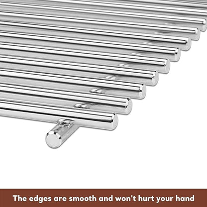 Grill Grates for Weber Spirit 300 & Spirit II GS4 300 Series, Stainless Steel Grates Replacement for Weber Spirit 310 E310 Grill Parts 7639 Spirit 700 Genesis Silver/Gold/Platinum B & C, 1000-3500