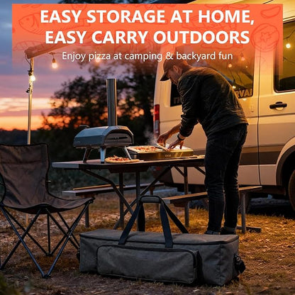Pizza Oven Carry Bag Compatible with Ooni Karu 12 & Karu 2, Ooni Pizza Oven Accessories, Outdoor Portable Carrying oven Cover with Chimney Pockets, Water Resistant & Heavy-Duty, Camping Gift, Bag Only