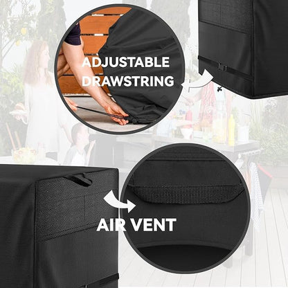 Patio Coffee Table Cover Black Heavy Duty Waterproof Cover 46" L x 26" W x 13" H for Rectangular Coffee Table