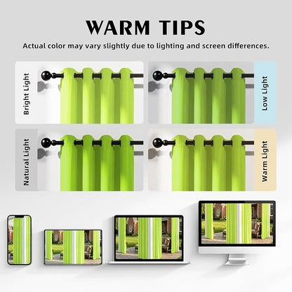 Set of 6 Outdoor Curtains for Patio Waterproof, Breathable Grommet Panels for - Image 5