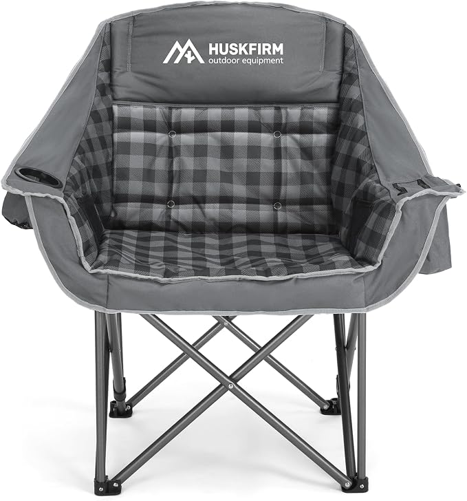 Huskfirm Oversized Camping Chair, Padded Camping Chairs Support 450LBS by Huskfirm
