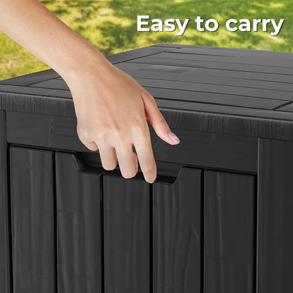 Outdoor Storage Box, 35 Gallon Waterproof Deck Box, Quick Snap-Lock Resin - Image 6