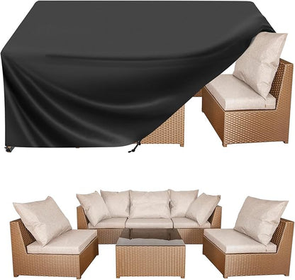BALEINE Patio Furniture Covers, Outdoor Furniture Covers Waterproof, Heavy Duty Oxford Patio Table Cover for Outdoor Table, Chair, Sofa, Desk (Black 74"L×47"W×28"H)