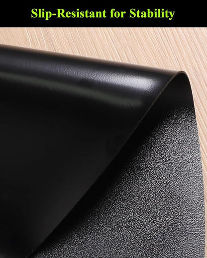 Black Plastic Table Cover Protector, 42" Round Waterproof Easy Flat PVC Desk Pad Mat, 1.5mm Thick Vinyl Table Top Protector for Dining Room Table, Office, Dresser