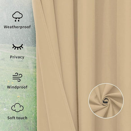 Easy-Going Outdoor Curtains for Patio 1 Panel, 54x72 inch, Weatherproof Privacy - Image 6