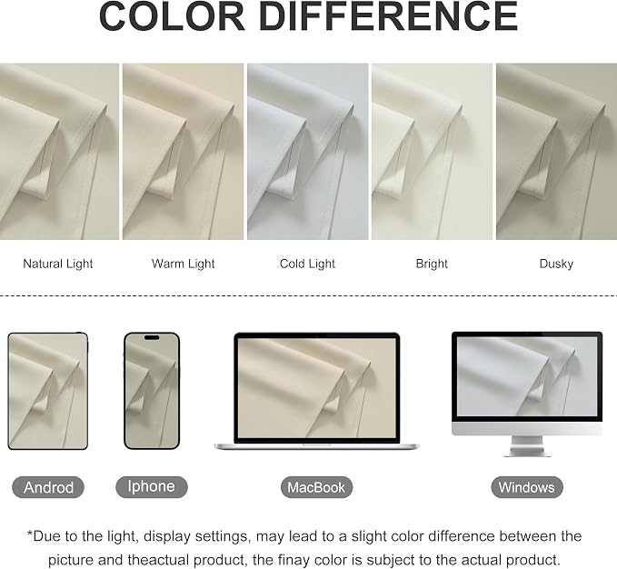RYB HOME Outdoor Curtains for Patio Deck, Waterproof & Block Sunlight | Thermal - Image 8
