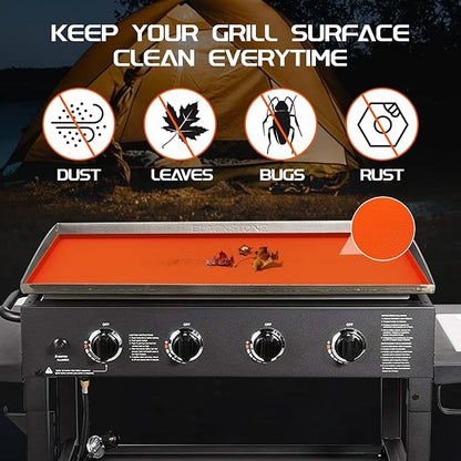 Silicone Griddle Mat for Blackstone 36 Inch, Heavy Duty Food Grade Silicone Griddle Cover, Griddle Accessories for Blackstone Grill, All Season Protective Cover (Orange)