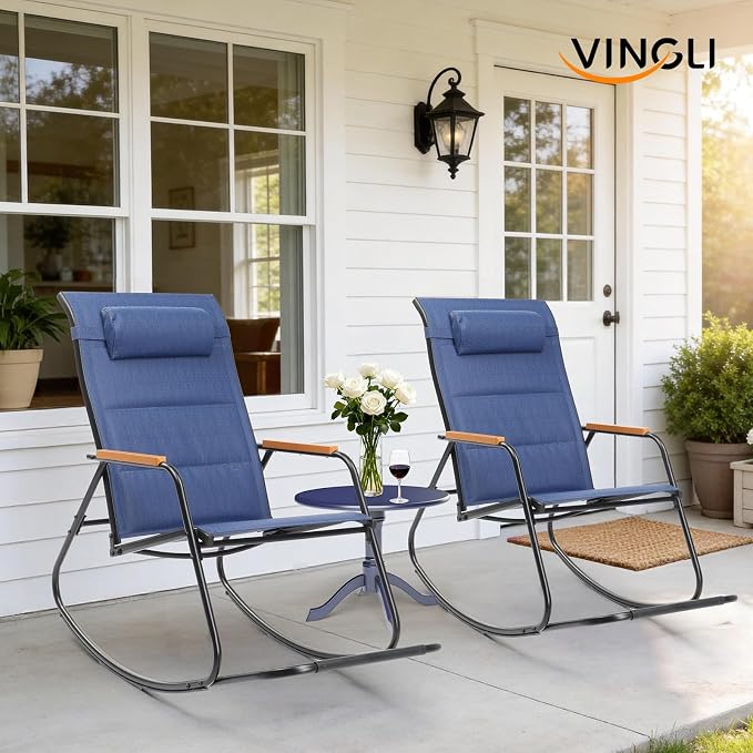 VINGLI Outdoor Rocking Chair, Textilene Mesh Patio Rocker, Outdoor Rocker - Image 8