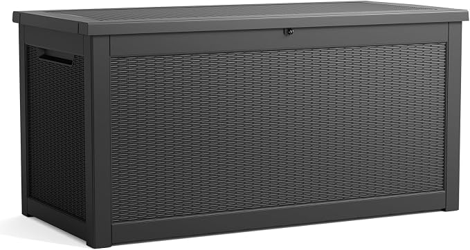 DRATO 320 Gallon Deck Boxes Outdoor Waterproof, Lockable Outdoor Storage Box by DRATOprovidesawarmandcozy