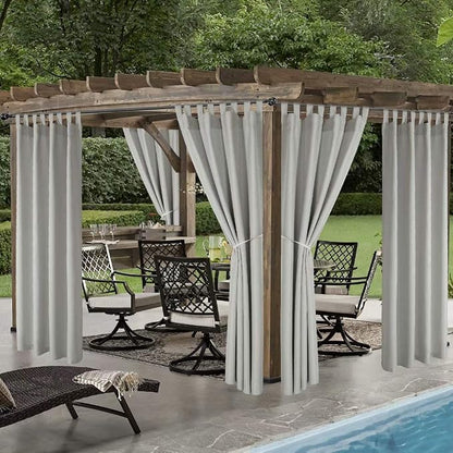 LORDTEX Indoor/Outdoor Curtains Waterproof Tab Top Patio Curtains | Sun - Image 4