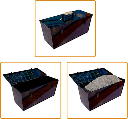 Fire Beauty Fireside Ash Carrier,Metal Ash Storage Box,3 Gallon Ash Tidy Container with Lid,Ash Pail,Fireplace Ash Bucket Bin for Fireplace, Fire Pits, Wood Burning Stoves, Grill, Outdoor