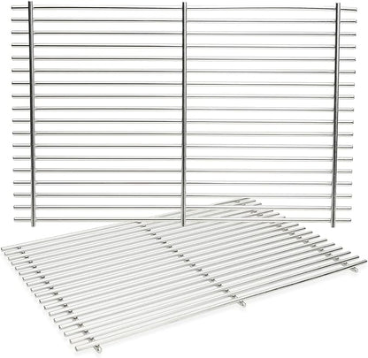 J&YNBBQ Grill Grate Replacement for Weber Genesis 300 Series – 19.5" 7mm Stainless Steel Cooking Grates for E-310, E-320, E-330, S-310, S-320, S-330, Replaces Weber 7528 & 7524 (2 Pack)