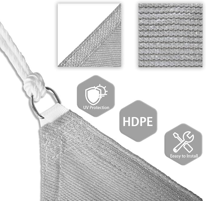 Patio Paradise 23' x 23' x 23' Sun Shade Sail Triangle Canopy Shade Cloth - Image 3