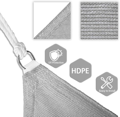 Patio Paradise 8' x 8' x 7'10" Sun Shade Sail Triangle Canopy, Permeable Shade - Image 3