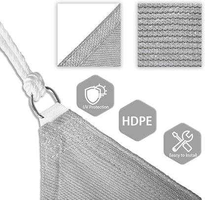 Patio Paradise 4' x 4' x 4' Sun Shade Sail Triangle Canopy Shade Cloth Fabric - Image 3