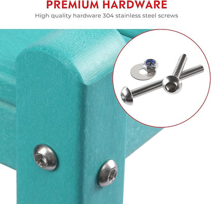 Costaelm Outdoor Side Table, 2-Tier Small Patio Coffee Tables for Outside, Outdoor End Tables for Patio, Adirondack Side Table for Outside, Outside Table for Pool, Porch, Garden, Turquoise