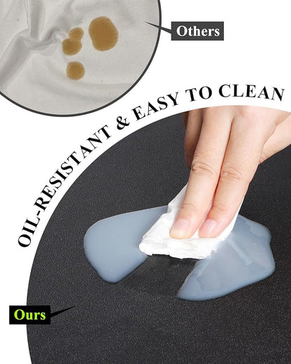 Black Plastic Table Cover Protector, 36" x 54" Waterproof Easy Flat PVC Desk Pad Mat, 1.5mm Thick Rectangle Vinyl Table Top Protector for Dining Room Table, Office, Dresser