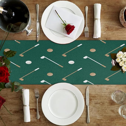 Golf Club Golf Ball Table Runner Kitchen Dining Table Runner 13*48in Table Center Decor for Indoor Outdoor Home Holiday Party