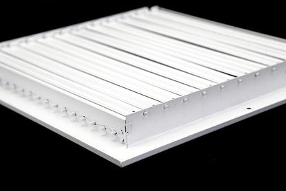 24" X 24" ADJUSTABLE AIR SUPPLY DIFFUSER - HVAC Vent Cover Sidewall or Ceiling - Grille Register - High Airflow - White [Outer Dimensions: 25.75"w X 25.75"h]