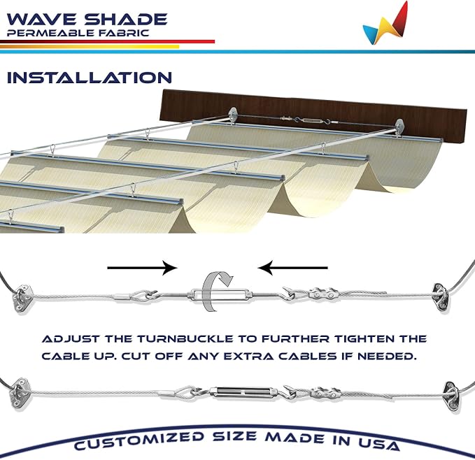 Windscreen4less 3' x 31' Retractable Sun Shade Canopy Cover Sliding Wave Shade - Image 6