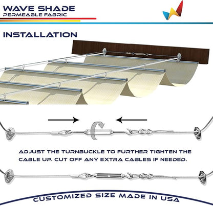 Windscreen4less 3' x 31' Retractable Sun Shade Canopy Cover Sliding Wave Shade - Image 6