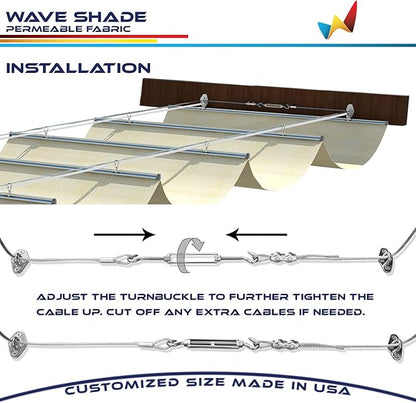 Windscreen4less 7' x 5' Retractable Sun Shade Canopy Cover Sliding Wave Shade - Image 6