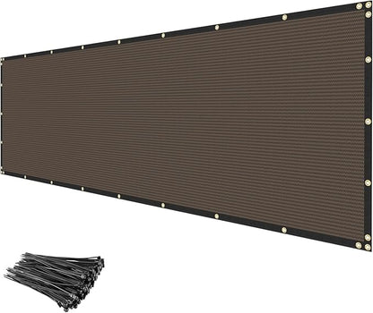 Privacy Fence Screen 8' x 50' Heavy Duty Mesh Windscreen Cloth Brown