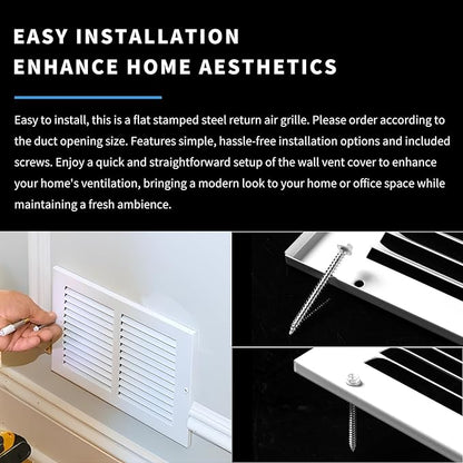 20x16 Air Return Grille(Duct Opening Size),Air Return Vent Cover,Flat Vent Cover,Rejillas De Aire Acondicionado Para Casa,Return Air Grilles,Outer Dimensions:21.75"Wx17.75"H(20"W x 16"H, Duct Opening)