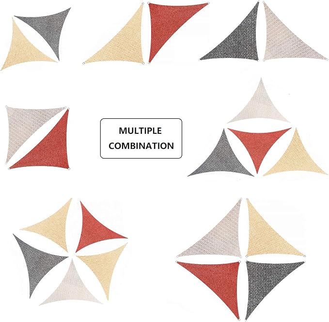 AsterOutdoor Sun Shade Sail Triangle 16' x 16' x 22.64' UV Block Canopy - Image 9