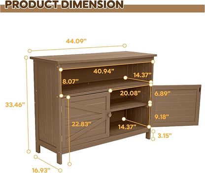 HIPS All-Weather Outdoor Storage Cabinet, Outdoor Sideboard - Image 3