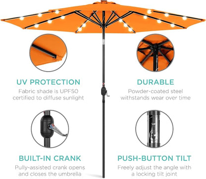 Best Choice Products 10ft Solar Polyester LED Lighted Patio Umbrella w/Tilt - Image 5