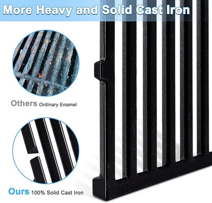 Adviace 19.5 Inch Cast Iron Grill Grates for Weber Genesis 300, Genesis E310 E320 E330 S310 S320 S330 EP310 EP320 EP330 Gas Grill, 7528 7524 Cooking Grates for Weber Genesis Grill Replacement Parts.