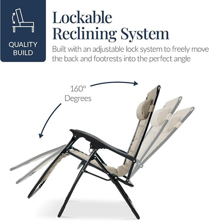 Best Choice Products Oversized Padded Zero Gravity Chair, Folding Outdoor Patio - Image 7