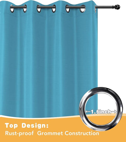 Extra Wide Outdoor Curtains for Patio Waterproof 2 Pcs 110x84 Inch Teal | - Image 4