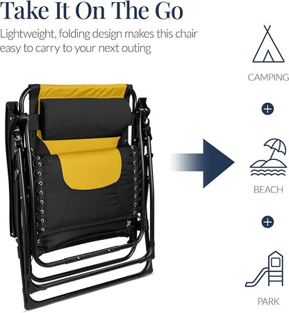 Best Choice Products Oversized Padded Zero Gravity Chair, Folding Outdoor Patio - Image 6