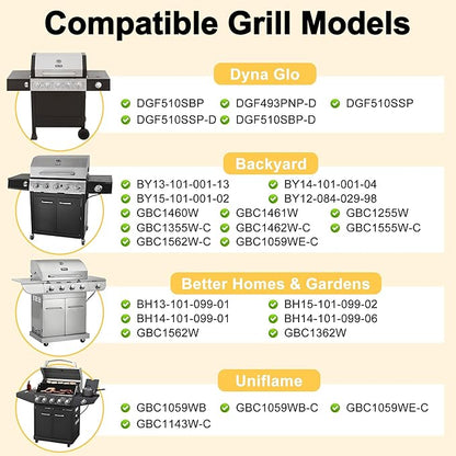 Grill Replacement Parts for Dyna Glo DGF510SBP, DGF493PNP-D, Backyard BY13-101-001-13, BHG BH13-101-099-01, Uniflame GBC1059WB, Cast Iron Grill Grates and Heat Plates for Dyna-Glo Grill Parts