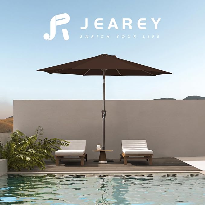 JEAREY 10 ft Outdoor Patio Umbrella w/Tilt and Crank - Image 6
