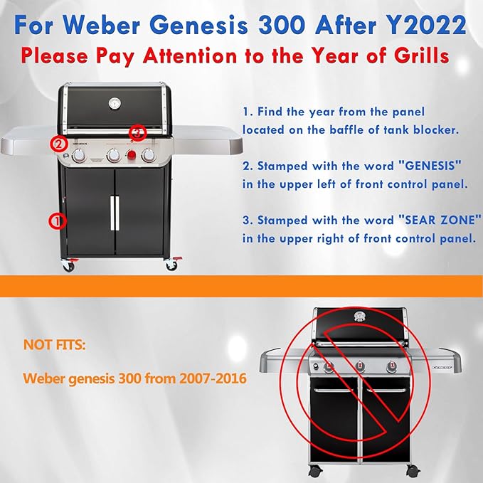 Genesis II E-310 Grill Grate Flavorizer Bars Heat Deflectors Replacement Parts for Weber Genesis II 300 310 II E-315 II SE-310 II E-330 Stainless Steel Genesis 2 Grill Parts 66095 67095