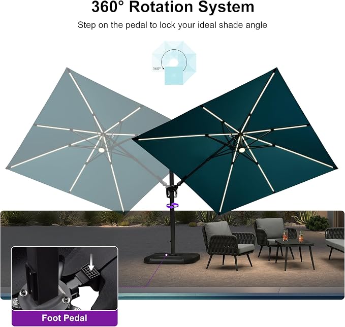 PURPLE LEAF Patio Umbrella Left-right Tilt 10FT - Image 8