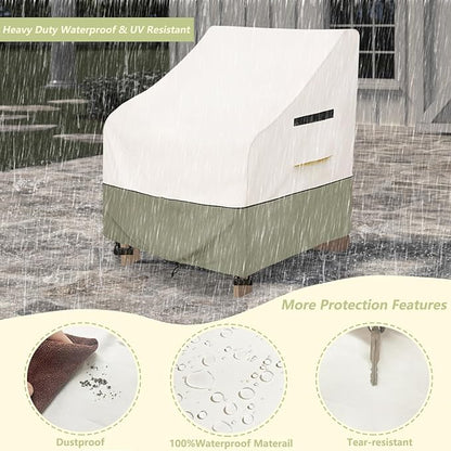 Patio Adirondack Chair Cover 35 W x 37 D x 36 H inches,600D Heavy Duty Waterproof Outdoor Chair Covers,Patio Furniture Covers for Adirondack Chairs,Beige