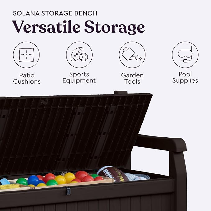 Keter Solana 70 Gal Outdoor Storage Bench - Image 9