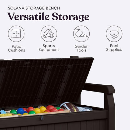 Keter Solana 70 Gal Outdoor Storage Bench - Image 9