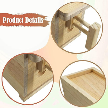 Wooden Bellows with Pipe Air Blower Box Small Traditional Chinese Fire Bellows Hand Operated for BBQ Teahouse Outdoor Cooking