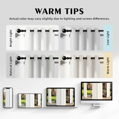 Set of 4 Outdoor Curtains for Patio Waterproof, Breathable Grommet Panels for - Image 5