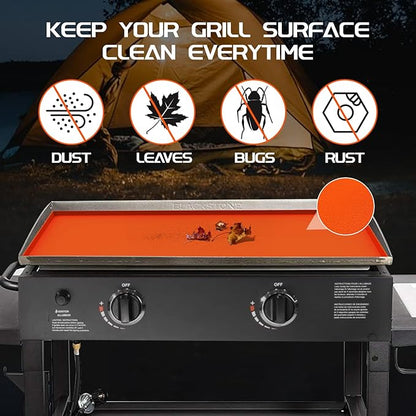 Silicone Griddle Mat for Blackstone 28 in(Not fit 28XL/Pro), Heavy Duty Food Grade Silicone Griddle Cover, Griddle Accessories for Blackstone Grill, All Season Protective Cover (Orange)