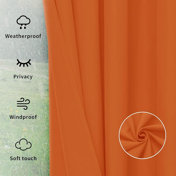 Easy-Going Outdoor Curtains for Patio 1 Panel, 54x96 inch, Weatherproof Privacy - Image 6