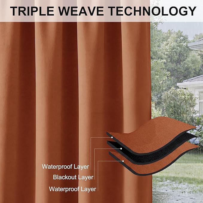 RYB HOME 2 Panels Outdoor Curtains - Image 7