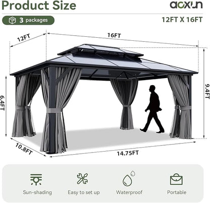 Aoxun 12'x16' Hardtop Gazebo - Image 2