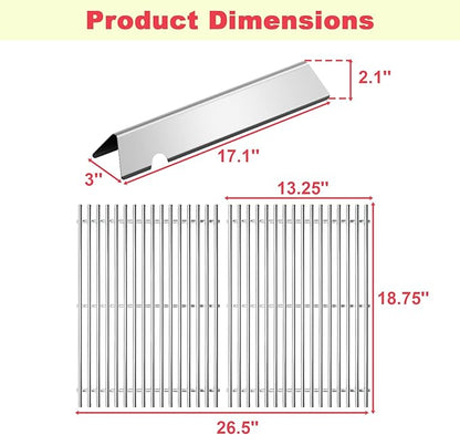 SUS 304 Genesis II 300 Grill Parts Kit for Weber Genesis II/LX GS4 300 Series Grills Genesis 2 E-325 E-310 E-330 E-315 S-310 S/E-335 SE-335 SE-310 Parts, 66095 Grill Grates 66032 Flavorizer Bars